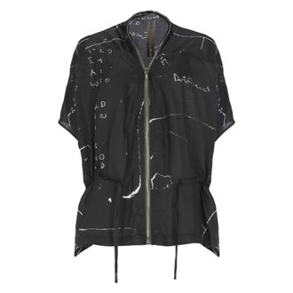 Rick Owens Capes, female, Black, Size: ONE SIZE Zip Printed Jacket