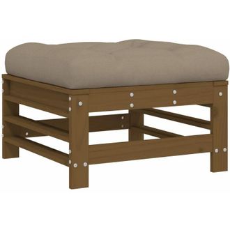 vidaXL Taburete De Jard&iacute;n Con Coj&iacute;n Madera Maciza De Pino Marr&oacute;n Miel Vidaxl