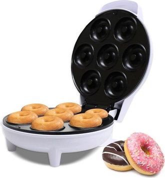 OEM Mini M&aacute;quina Para Hacer Donas, Desayunos O Meriendas, Postres, Etc, Con Revestimiento Antiadherente, Puede Hacer 7 Donas A La Vez, Color Blanco