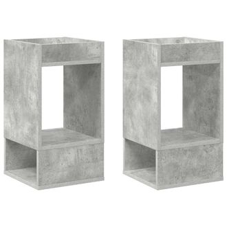vidaXL Mesa Auxiliar 2 Pcs Gris Concreto 30 X 30 X 56 Cm Vidaxl