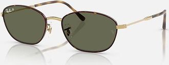 Ray-Ban Polarized G-15 Green Oval Ladies Sunglasses RB3749 927358 55