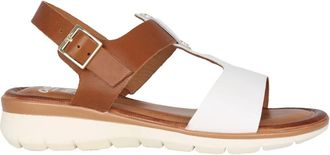 Ara Witte Mix Damessandaal - Dames - Sleehakken - Bruin - 41 EU - Su&egrave;de - Schoenen