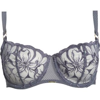 Chantelle Fleurs Demi Bra in Fancy Grey at Nordstrom, Size 32B