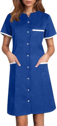 Generic Dresses Housekeeping - Womens Lightweight Stretchy for Cleaning Jobs (Blue, L)
