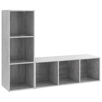 Berkfield Home TV Cabinets 2 pcs Concrete Grey 107x35x37 cm Engineered Wood | Size: 107 x 35 x 37 cm