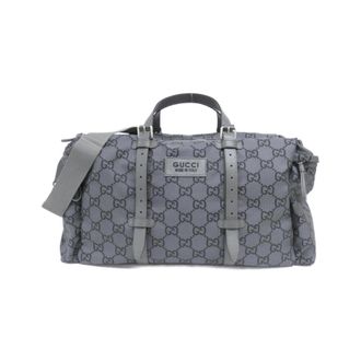 Gucci Black Dark Gray Polyester Boston Bag (Pre-Owned)