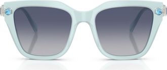 Swarovski 53mm Irregular Sunglasses in Light Blue /Blue at Nordstrom