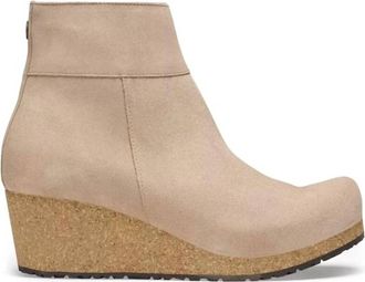 Birkenstock Womens Ebba Suede Wedge Boots In Warm Sand