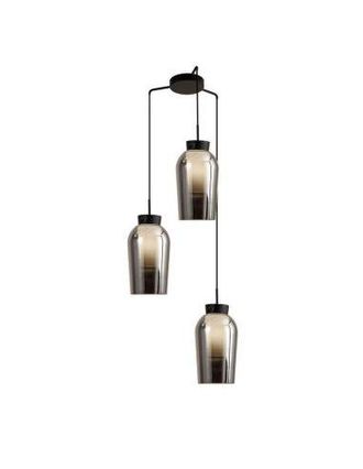 Mantra Mantra L&aacute;mpara De Techo Colgante De Cristal Nora 3 Luces El Champ E27 Base Redonda &Oslash; 53cm - Blanco/madera, Negro/m&aacute;rmol, Oro/blanco