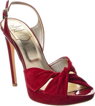 Roger Vivier Suede & Patent Platform Sandal