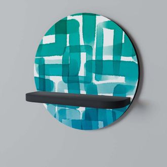 OEM Rect&aacute;ngulos Turquesa Estante Redondo Negro