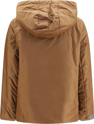 Max Mara Womens Hooded Padded Jacket Caramel Outer Polyester