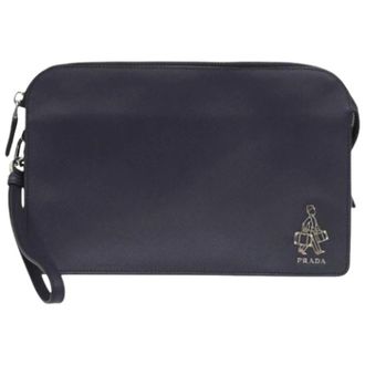 Prada Pre-owned Clutches, male, Blue, Size: ONE SIZE Pre-owned clutch bag