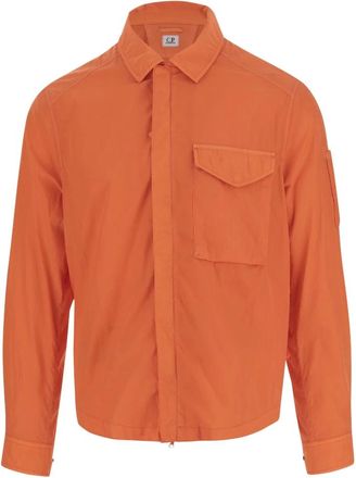 C.P. Company C.p. Company, Jassen, Heren, Oranje, S, Nylon, Nylon Shirt Jas Oranje