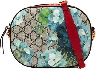 Gucci Pre-owned Womens Gg Supreme Blooms Chain Crossbody - Sage Green Textile - One Size