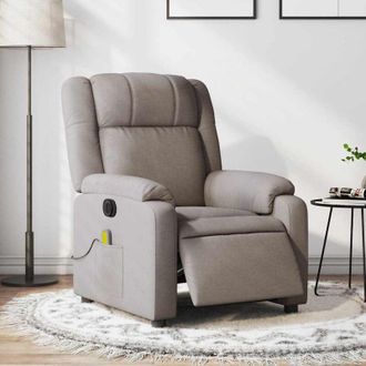 vidaXL Vidaxl - Sill&oacute;n Reclinable De Masaje El&eacute;ctrico Tela Gris Taupe