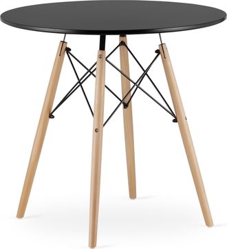 OEM Mesa Redonda Escandinava Just Home De 60 Cm, Color Negro