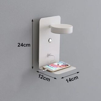 OEM Aplique De Pared Led Para Interiores Con Puerto Usb, Moderno Aplique De Pared Tricolor Regulable De 12 W Con Interruptor, L&aacute;mpara De Lectura Giratoria