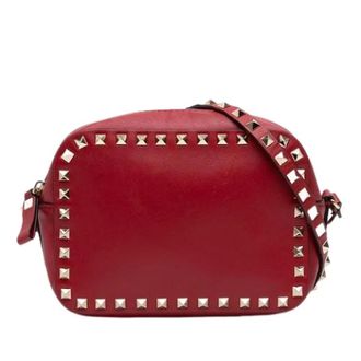 Valentino Tweedehands leren schoudertassen - Dames - Pre-owned - Rood - Maat: ONE Size Leer