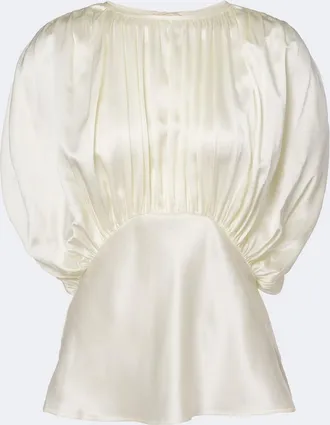Tove Peta draped peplum silk satin top