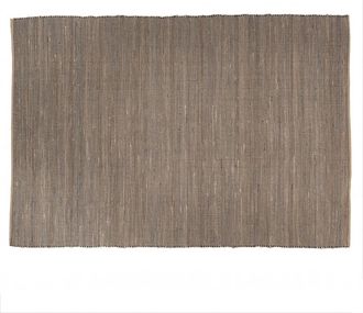 Macabane Alfombra rectangular de yute y algodón arena y negro de 200x290 cm