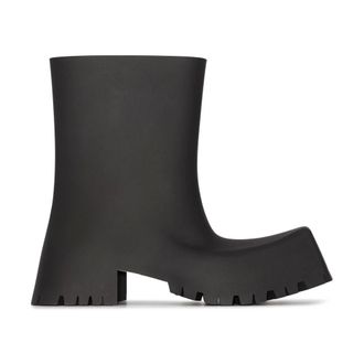 Balenciaga Rain Boots, female, Black, Size: 9 US Trooper Block-Heel Rubber Boots