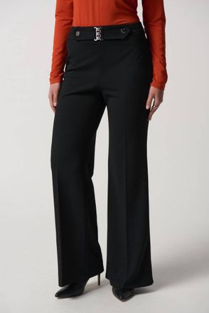 Joseph Ribkoff Scuba Crepe Wide-Leg Pants In Black