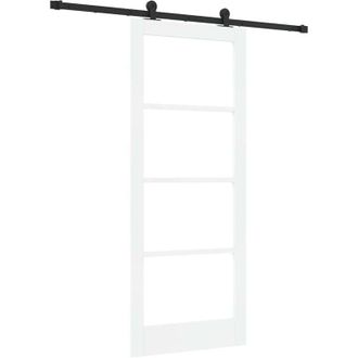 vidaXL Vidaxl - Puerta Deslizante Manual Blanco 83 X 202 Cm Madera Y Metal