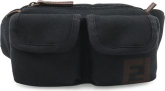Fendi Black Brown Zucca Pouch Sling Bag (Pre-Owned)