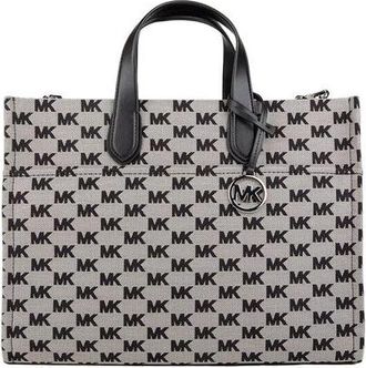 Michael Kors Gigi Grote Logo Jacquard Tote - Dames - Shoppers - Beige - ONE Size - Katoen - Tassen
