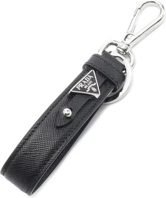 Prada 2020s sleutelhanger van saffiano leer - Zwart