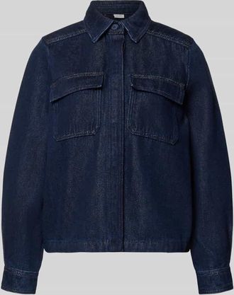 Stefanel Jeansbluse mit Brusttaschen und Kentkragen in Jeansblau, Gr&ouml;&szlig;e XS