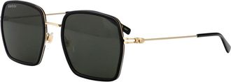 Gucci Stijlvolle Zonnebril - Dames - Zonnebrillen - Zwart - 52 MM - Accessoires