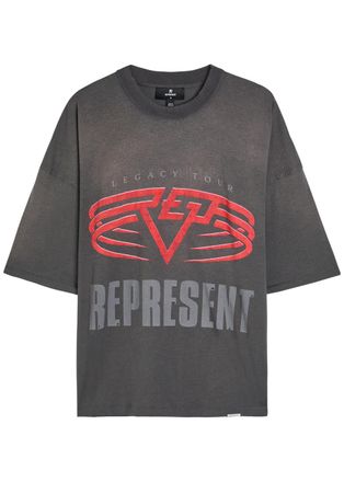 Represent Living Legacy Logo Cotton T-shirt - Grey - S