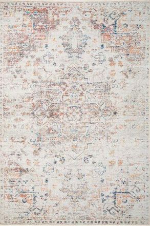Kukoon Cream Multicolour Floral Medallion Non Slip Washable Low Pile Rug in Beige | Size: 200 cm x 290 cm
