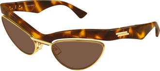 Bottega Veneta BV1480S 004 Womens Sunglasses Gold Size 59