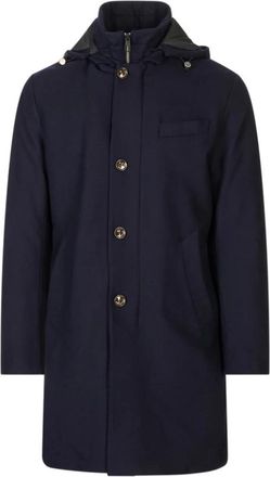 Montecore Cappotto - Heren - Mantel - Blauw - L - Wol - Jassen