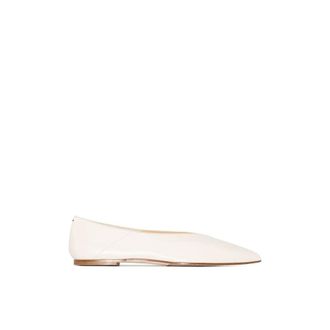 Aeyde Ballerinas, female, Beige, Size: 9 1/2 US Snake Print Flat Shoe Creamy White