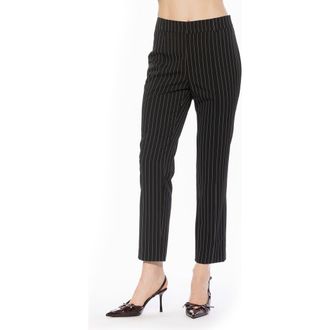 Alexia Admor Lior Striped Pants in Black Pinstripe at Nordstrom, Size 12