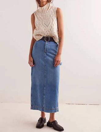 Free People Francisco Denim Maxi Skirt In Head Over Heels