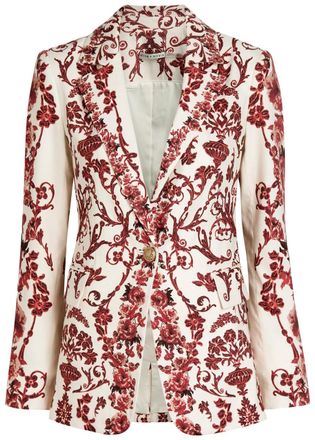 Alice & Olivia Macey Printed Linen-blend Blazer - Multicoloured - 8 (UK12 / M)