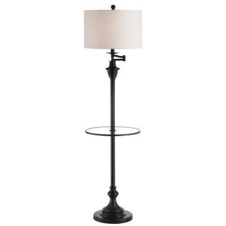 Jonathan Y Designs Cora 60 Metal/Glass LED Side Table and Floor Lamp in Oil Rubbed Bronze at Nordstrom