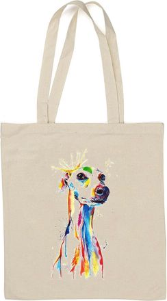 Generic Watercolor Greyhound Dog Art Natural Cotton Tote Bag White