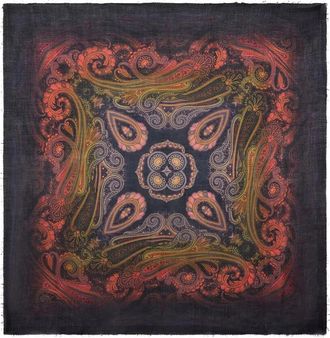 Etro Sjaal van wol- kasjmier en zijde met d&eacute;grad&eacute;-motief - Dames - Accessoires - Veelkleurig - ONE Size - Wol - Accessoires