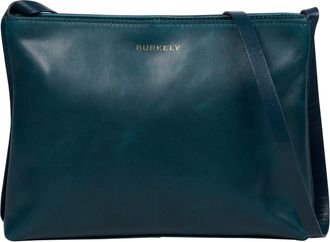 Burkely Leather Shoulder Bag Fine Florence Crossbody Zip Bag Teal Petrol