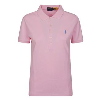 Polo Ralph Lauren Polo Shirts, female, Pink, Size: L Slim-fit Cotton Piqu&eacute; Polo