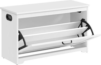 Vasagle Banco zapatero de 80 x 30 x 46 cm de color blanco
