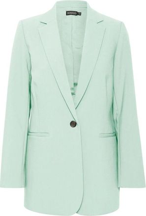 Soaked In Luxury Corinne Blazer met inkeping revers en normale pasvorm - Dames - Blazers - Groen - XL - Leer - Jassen