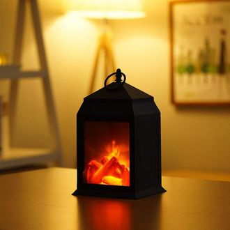 OEM Peque&ntilde;a Y Acogedora Linterna De Chimenea Tradicional, Fabricada Con Una L&aacute;mpara De Mesa Led De Estilo Carb&oacute;n Con Un Efecto De Llama De Le&ntilde;a Realista, 