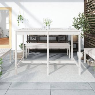 Berkfield Home Garden Table White 159.5x82.5x110 cm Solid Wood Pine